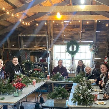 Christmas picture of employees having a fun time